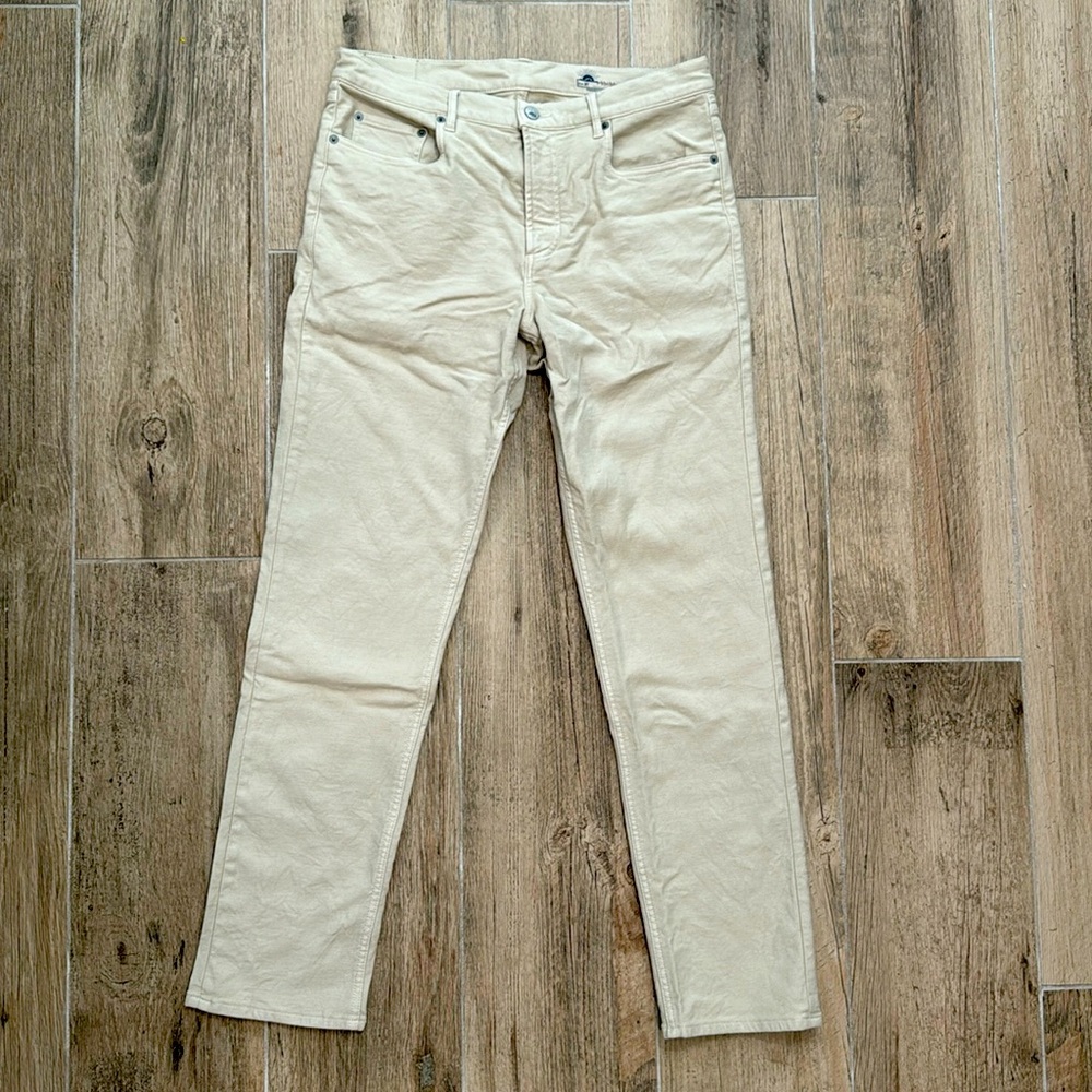 Faherty Stretch Terry 5 Pocket Pants size 33/32 Tan / Khaki Color